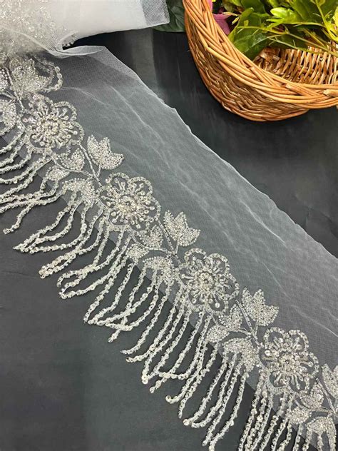 Silver Handmade Tassel Fringe Lace Trim – Imported Decorative Lace for ...