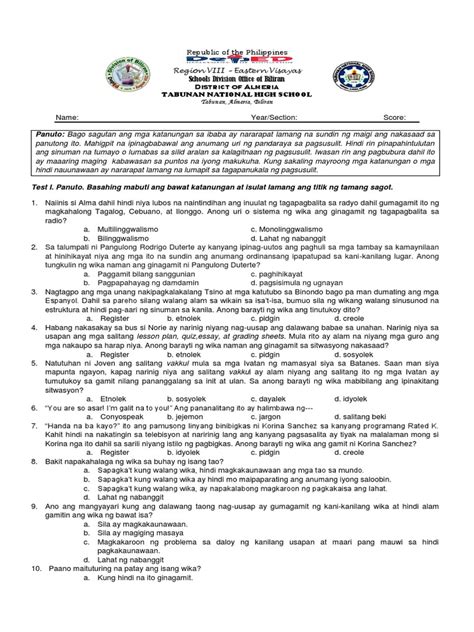 Image result for Abstract Exam Tagalog