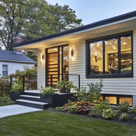 Wood Stone Modern Split Level House