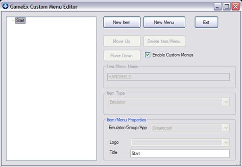 Image result for GameEx Custom Menu Editor