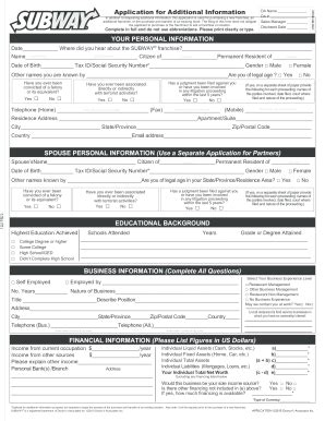 18 Printable Subway Job Application Form Templates - Fillable Samples ...