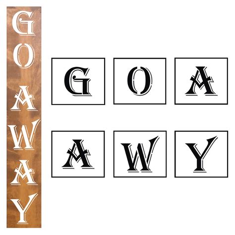 Large Go Away Stencil Vertical - 6 Pack Go Away Sign Stencils Templates ...