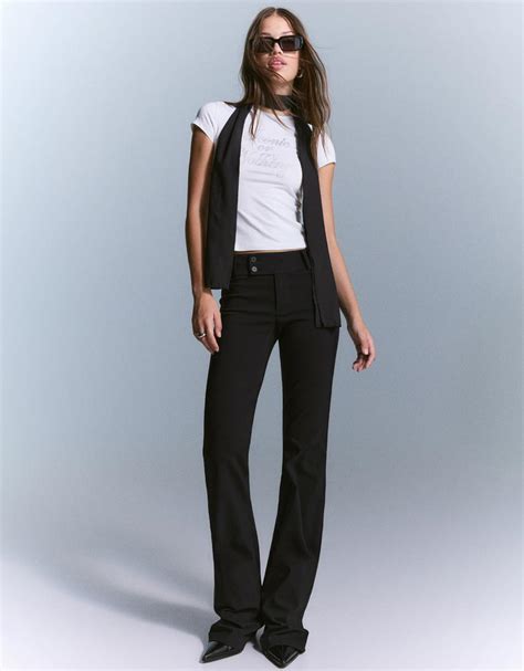Short sleeve rhinestone T-shirt - Women | Bershka