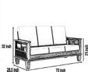 VARSHA FURNITURE Solid Wood 3 Seater sofa for Living room Furniture ...