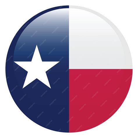 Premium Vector | Texas circle 3d flag