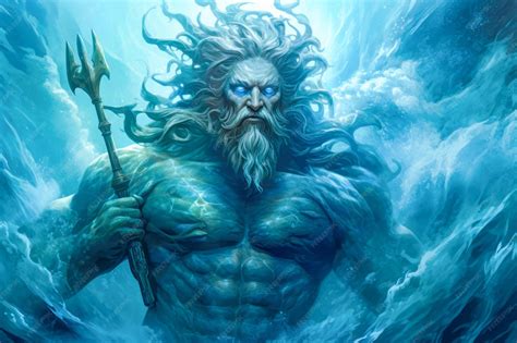 God of sea and oceans Neptune or Poseidon of greek and roman mythology ...