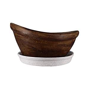 Lasaki Boat Antique Ceramic With Plate Tray For Indoor Outdoor Home ...