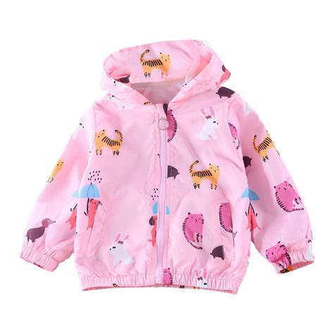 Edvintorg 3-9 Years Kids Windbreaker Jacket Girls Long Sleeve Cute ...