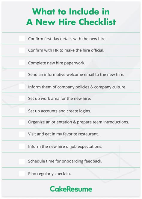 Employee Onboarding Process Checklist