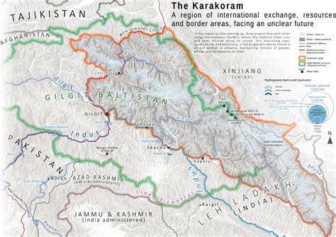 A map I made for an article about the Karakoram mountain range, its ...