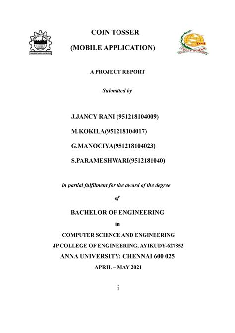Coin tosser mini project - COIN TOSSER (MOBILE APPLICATION) A PROJECT ...