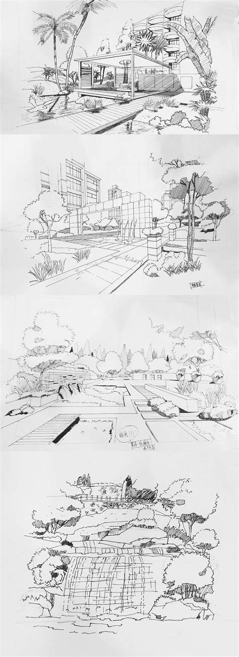 园林景观设计手绘效果图|空间|景观设计|苗长银手绘空间 - 原创作品 - 站酷 (ZCOOL)