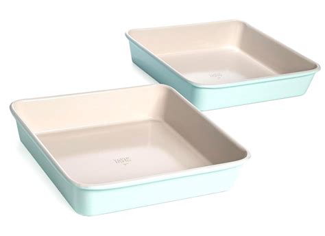 BESTKITTY High-Quality Ceramic Square Cake Pans, Set of Two 9-Inch Pans ...