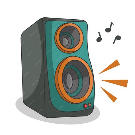 Music speaker cartoon illustration of music speaker vector | Premium Vector