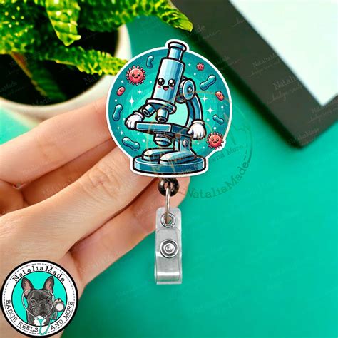 Microscope Laboratory Badge Reel, Clinical Lab Scientist Badge ID ...