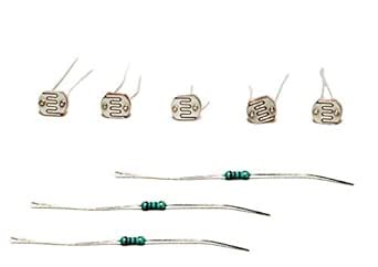 RoboTantra 20 pcs 5528 Photoresistor LDR CDS 5mm + 20 10K CARBON FILM ...