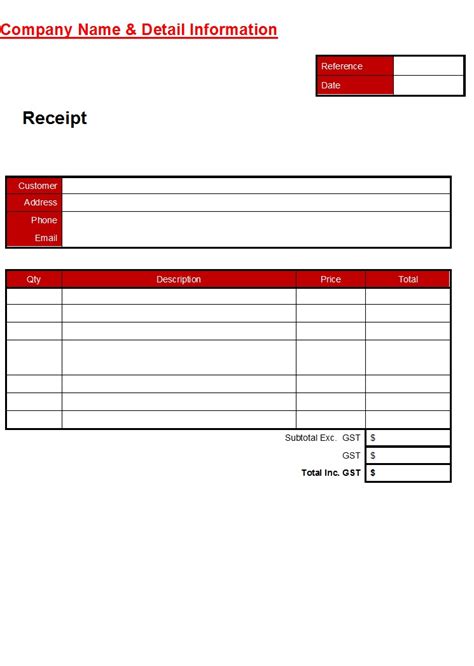 Image result for Receipt Template