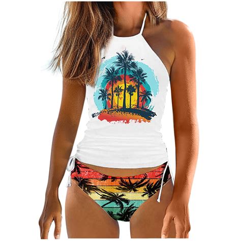 Bxsruta Bathing Suit for Women Tankini Tummy Control High Neck Full ...