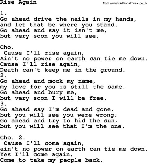 Rise Again - Apostolic and Pentecostal Hymns and Songs lyrics, and PDF