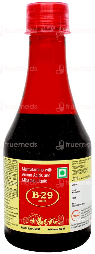 B 29 Syrup 200 Ml - Uses, Side Effects, Dosage, Price | Truemeds