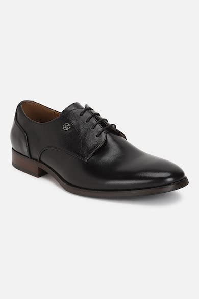Buy Men Black PU Derby Shoes Online - 964865 | Louis Philippe