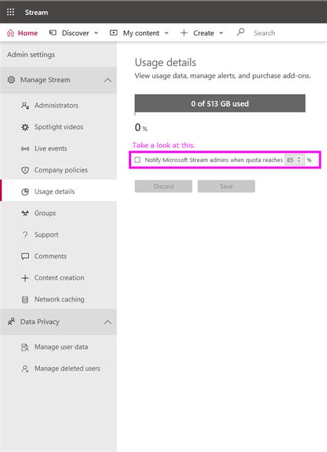 Image result for Microsoft Stream Admin Settings
