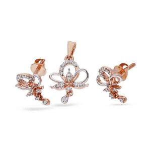 14 Kt Gold & Diamond Pendant Set | Diamond - Reliance Jewels