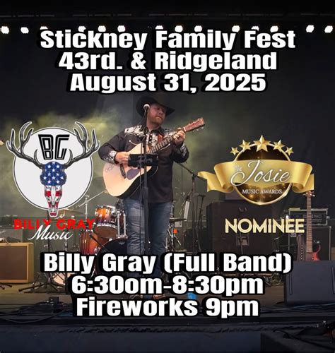 Billy Gray (Full Band) at Stickney Family Fest, 43rd. & Ridgeland ...