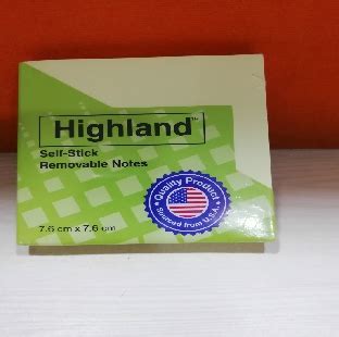 3M Post-it Pad Yellow 3" * 3" Highland - Pack of 10 ( Pack of 100 ...