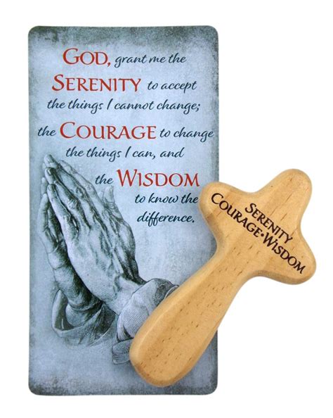 Buy Small Engraved Hand-Held Wooden Cross with Serenity Prayer Card ...