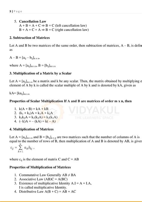 All formula of Matrix class 12th - Brainly.in