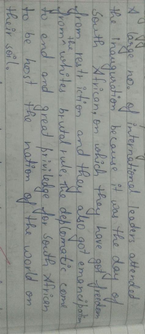Qu22 How does Nelson Mandela describe the schemeA inauguration ...