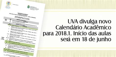 UVA divulga novo Calendário Acadêmico para 2018.1. Início das aulas ...