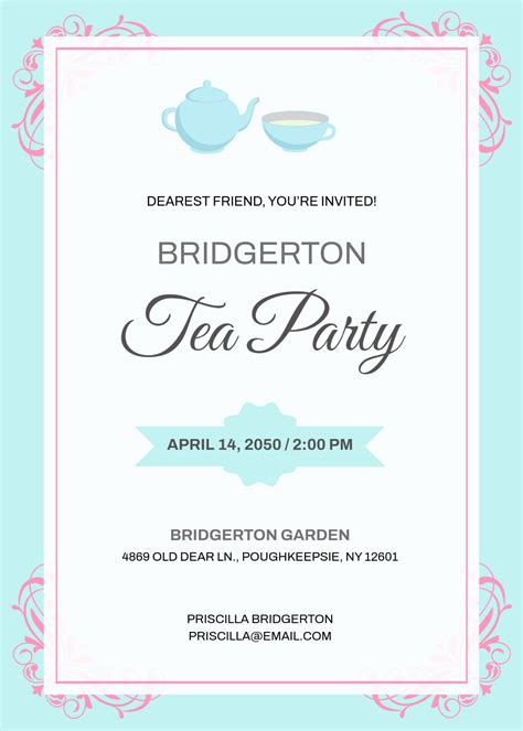 Vintage Tea Invitations My Handmade Afternoon Tea Party Invitations