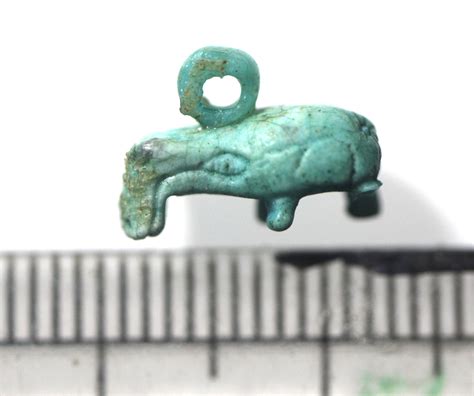 ANCIENT EGYPT. FAIENCE AMULET OF A HIPPOPOTAMUS. 600 - 300 B.C
