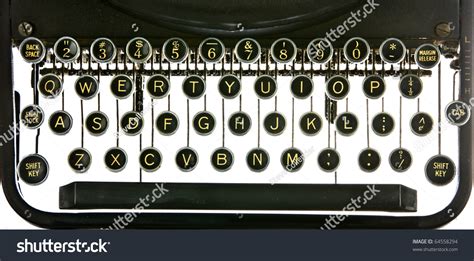 Vintage Typewriter Keyboard Backlit On White Stock Photo (Edit Now) 64558294