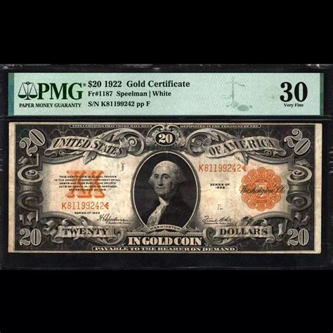 $20 1922 Gold Gold Certificates 1187 - Kearney Coin Center