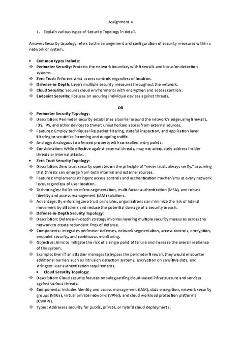 Assignment 4 - Basic information Security - Explain various types of ...