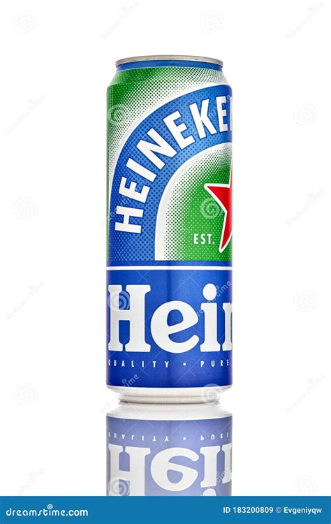 Can of Heineken 0.0 Alcohol Free Beer Isolated on White Background ...