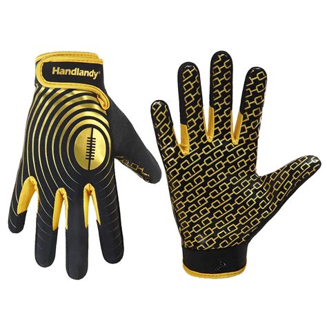 HANDLANDY Youth & Adult Football Gloves, Grip Sports, Catching, Stretch ...
