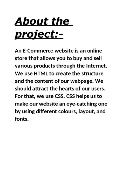 Harsh Jha Minor Project - About the project:- An E-Commerce website is ...