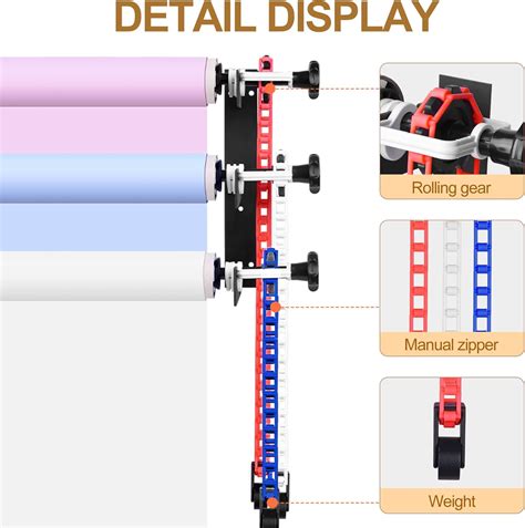 Buy EMART Photography Backdrop Wall Mount 3 Rollers Support System ...