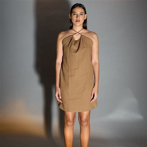 Lily | Linen A-line Dress | Caramel | Womens Dress by Spell by ...