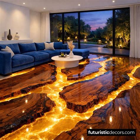 Flowing Gold Epoxy Flooring | Stunning Wood-and-Resin Combos