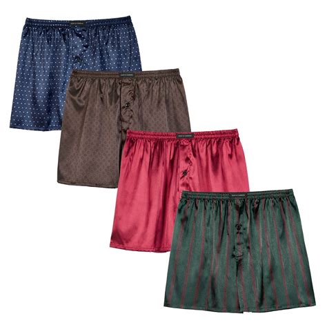 TONY AND CANDICE Men's Satin Boxer Briefs Pack, Silk Feeling Sleep ...
