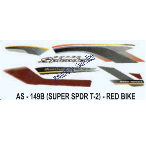 Graphics Sticker Set for Hero Honda Super Splendor | Type 2 | Red Vehi