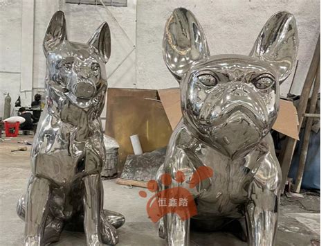 玻璃钢卡通狗雕塑不锈钢切面动物造型摆件_玻璃钢狗雕塑 - 欧迪雅凡家具