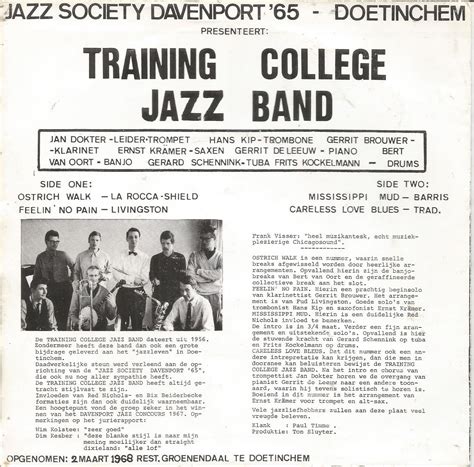 Training College Jazz Band - Davenport Jazz Series no. 1 (1968)