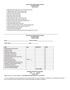 Fillable Online maitlande-p schools nsw edu EAST MAITLAND PUBLIC SCHOOL ...