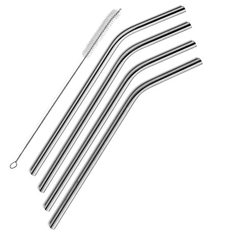 Buy SipWell Extra Long Stainless Steel Drinking Straws Set of 4, Free ...